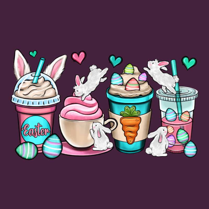 Easter Bunnies Coffee Cups Long Sleeve Tee by OliviaCreatesArt | Teevron