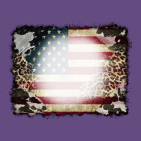 American Flag Cowhide Leopard Bleach Effect Vintage Hoodie | Teevron