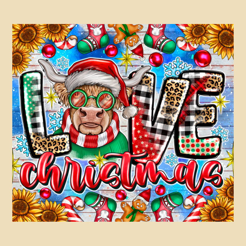 Love Christmas Highland Cow Premium Hoodie by CowhideDigitalArt | Teevron