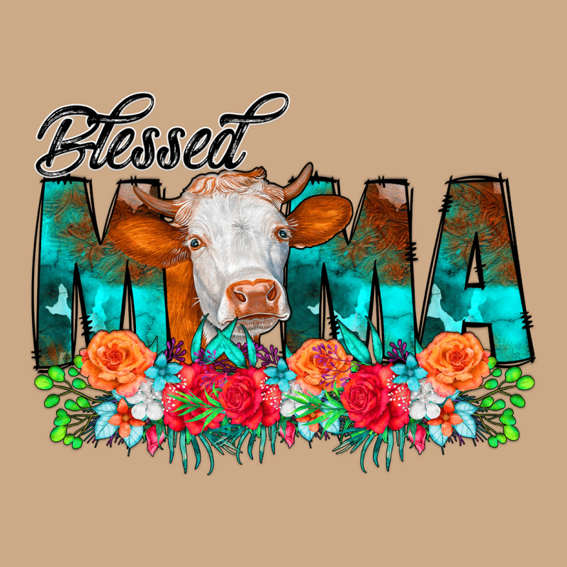 Blessed Mama Flowers Cow Vintage Hoodie by CowCowDesign | Teevron