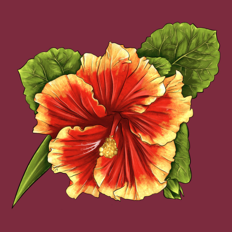 Hawaiian Hibiscus Flower Illustrations Premium Hoodie by LillyAllenDesigns | Teevron