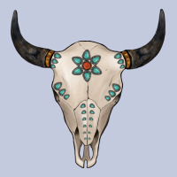 Turquoise Bull Skull Long Sleeve Tee | Teevron