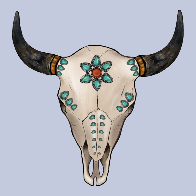 Turquoise Bull Skull Long Sleeve Tee by Jasminsmagicworld | Teevron