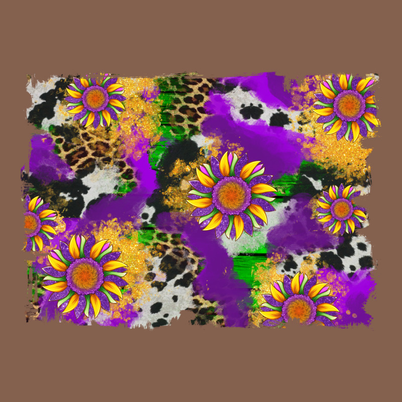 Mardi Gras Sunflower Cowhide Leopard And Glitter Background Zipper Hoodie by Artiststas | Teevron
