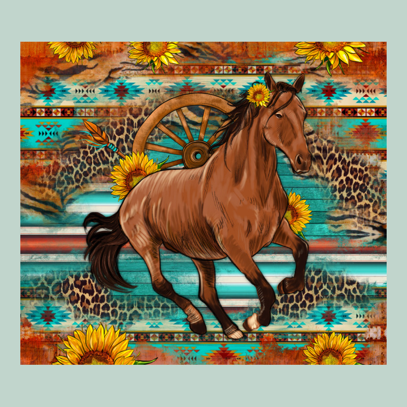 Galloping Horse Aztec Sunflower Zipper Hoodie by Artiststas | Teevron