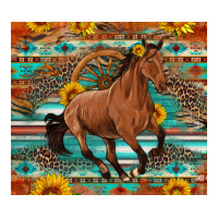 galloping horse aztec sunflower | Teevron