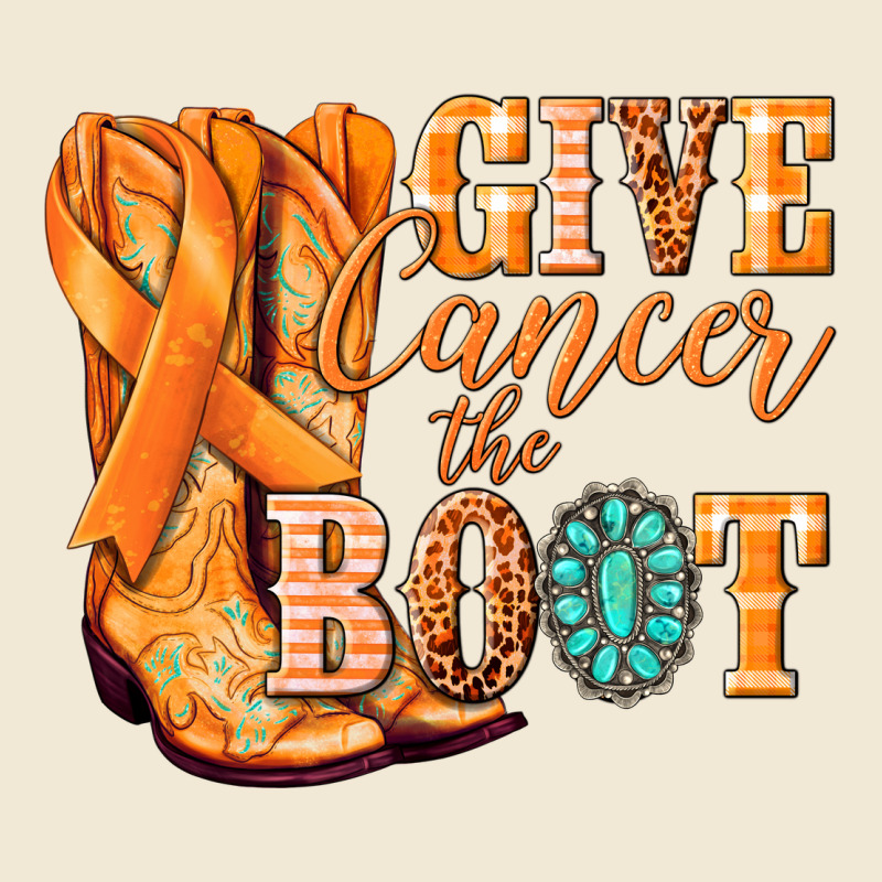 Give Cancer The Boot Kidney Cancer Orange Ribbon Premium Tee by NancyCooperArtShop | Teevron