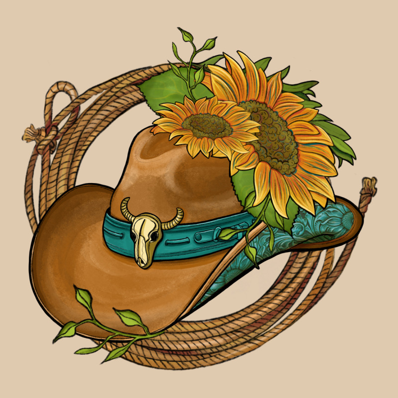 Western Hat With Sunflowers And Rope Heavyweight Sweatshirt by Artiststas | Teevron