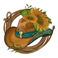 western hat with sunflowers and rope | Teevron
