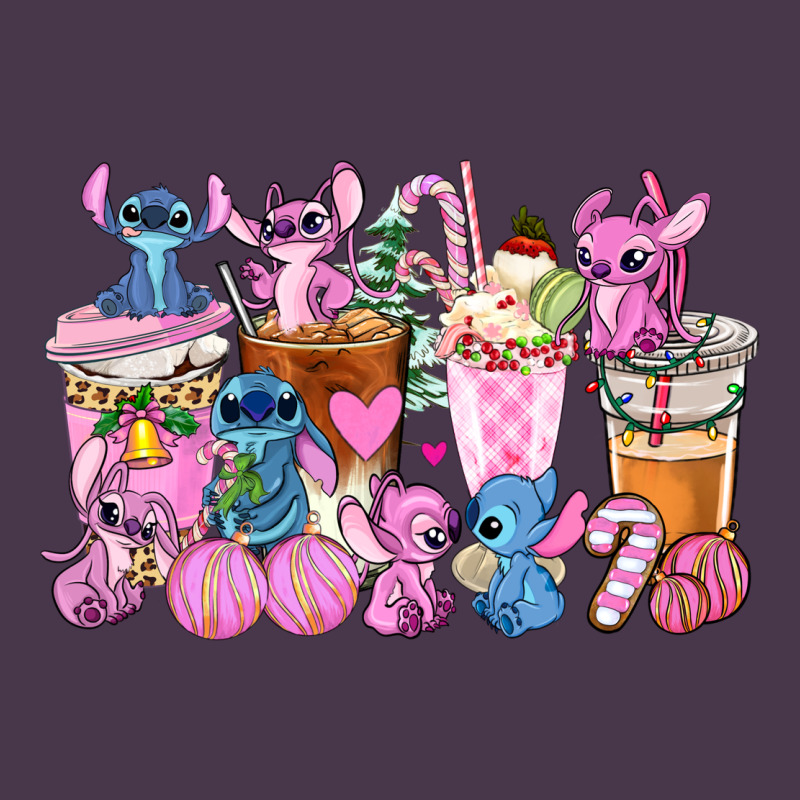 Stitch And Lilo Pink Christmas Coffee Cups Heavyweight Hoodie by AdoDesignShop | Teevron