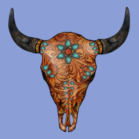 Western Tooled Leather Bull Skull Long Sleeve Tee | Teevron