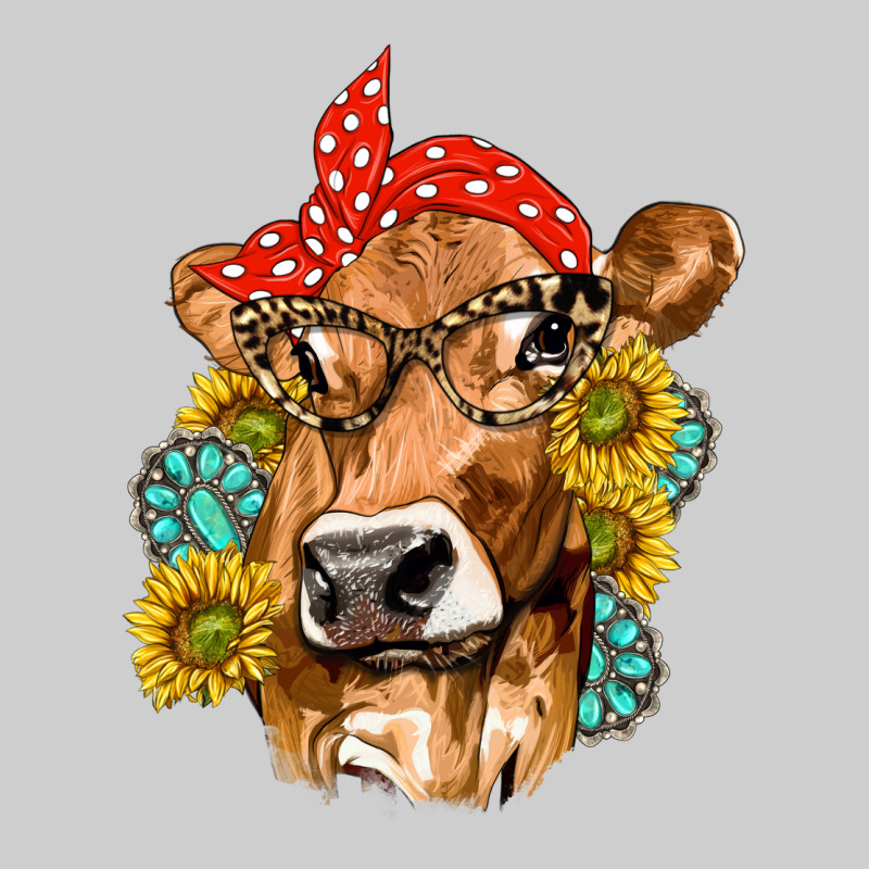 Western Cow With Sunflowers And Gemstone Premium Tee by texasbilliewilder | Teevron