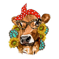 Western Cow with Sunflowers and Gemstone | Teevron