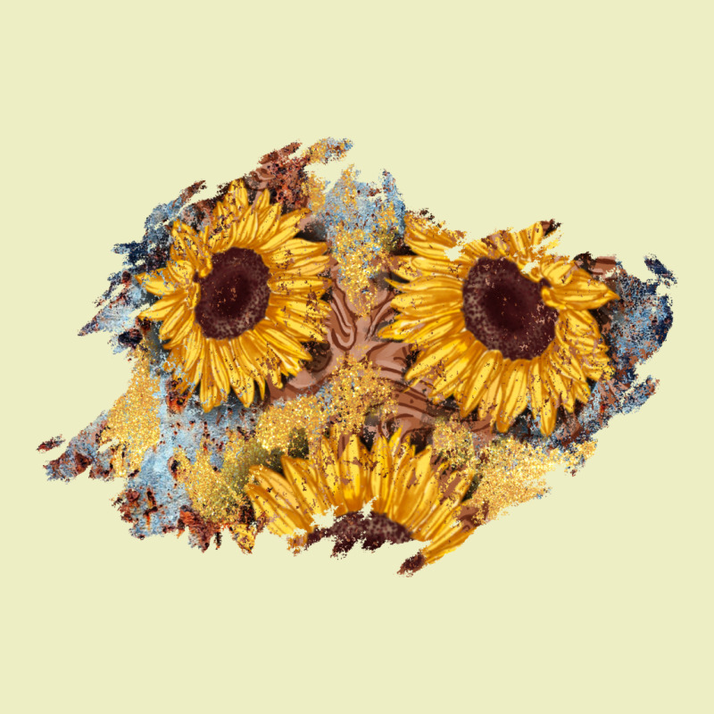 Sunflower Glitter Leather Patch Urban Hoodie by AdoDesignShop | Teevron