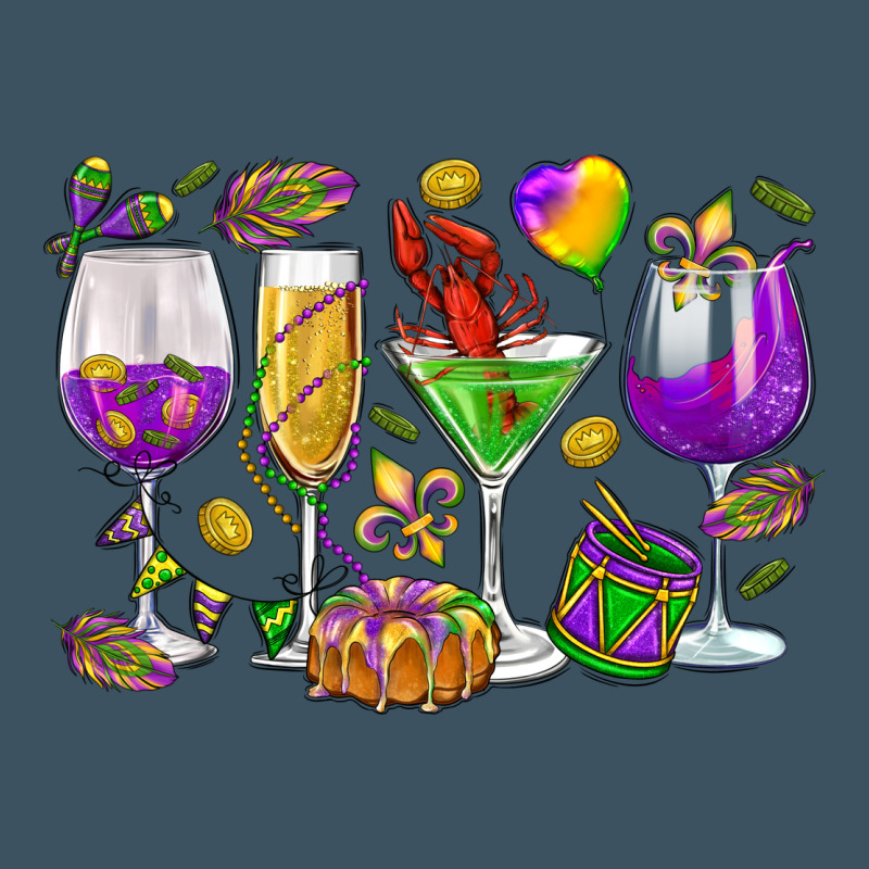 Mardi Gras Wine Glasses Urban Heavy Tee by HowdyJamesFarm | Teevron