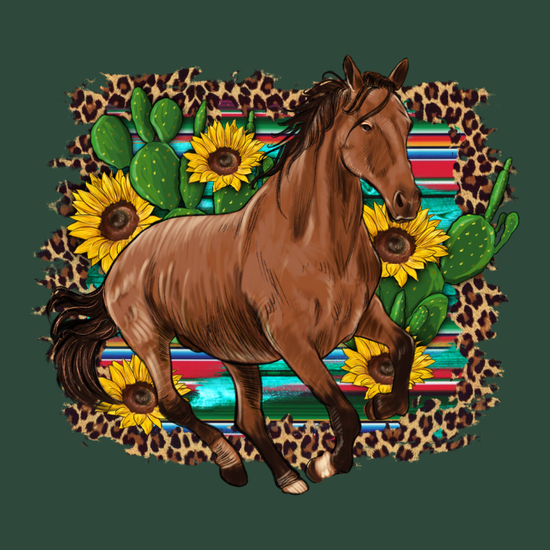 Western Horse Cactus Sunflowers Serape Leopard  Turquoise Wooden Zipper Hoodie by Artiststas | Teevron