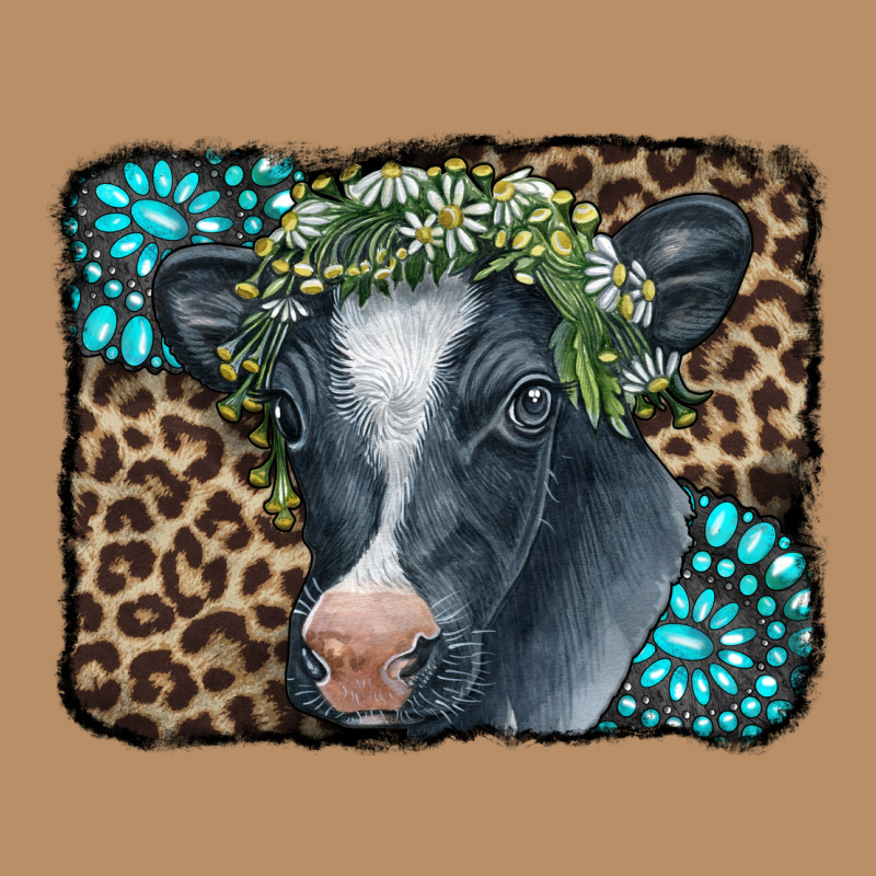 Floral Cow Leopard Gemstone Vintage Hoodie by CowCowDesign | Teevron