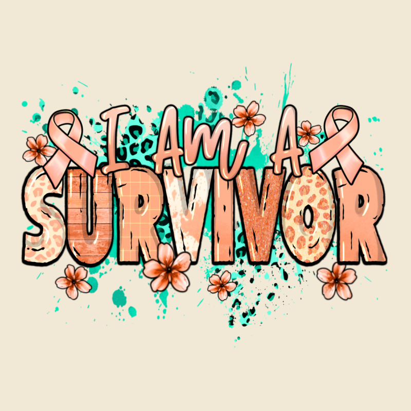 I Am A Survivor Peach Ribbon Premium Tee by NancyCooperArtShop | Teevron