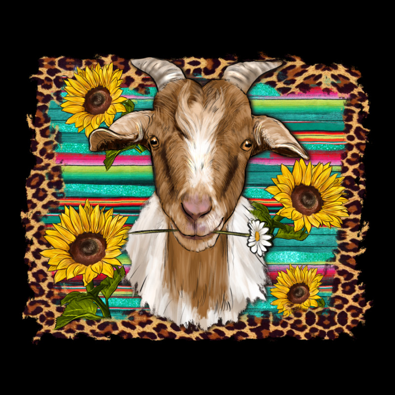 Goat Daisy Sunflowers Leopard Serape Glitter Zipper Hoodie by Artiststas | Teevron