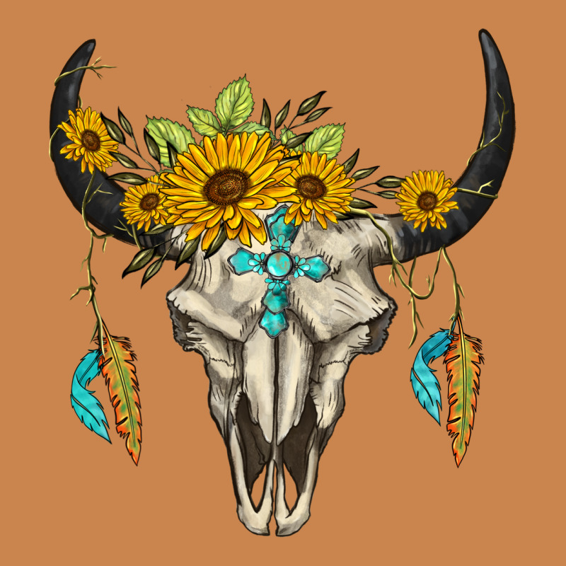 Bull Skull Western Heavyweight Hoodie by BarkalooDesign | Teevron