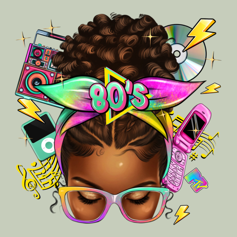 80's Babe Afro Messy Bun Ladies Tee by texasbilliewilder | Teevron