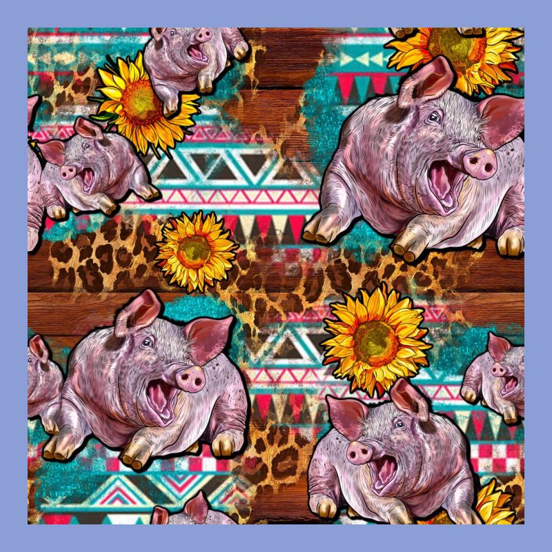Western Landrace Pig With Sunflowers Seamless Long Sleeve Tee by FaDigitalArtStudio | Teevron