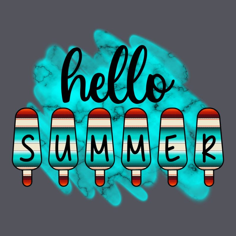 Hello Summer Serape Turquoise Vintage Hoodie by CowCowDesign | Teevron