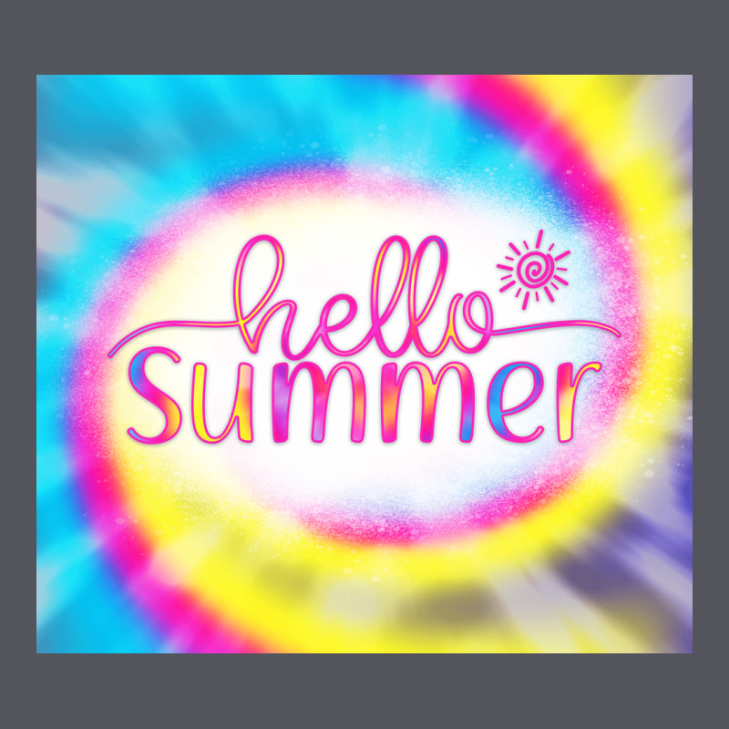 Hello Summer Tie Dye Tumbler Vintage Hoodie by CowCowDesign | Teevron