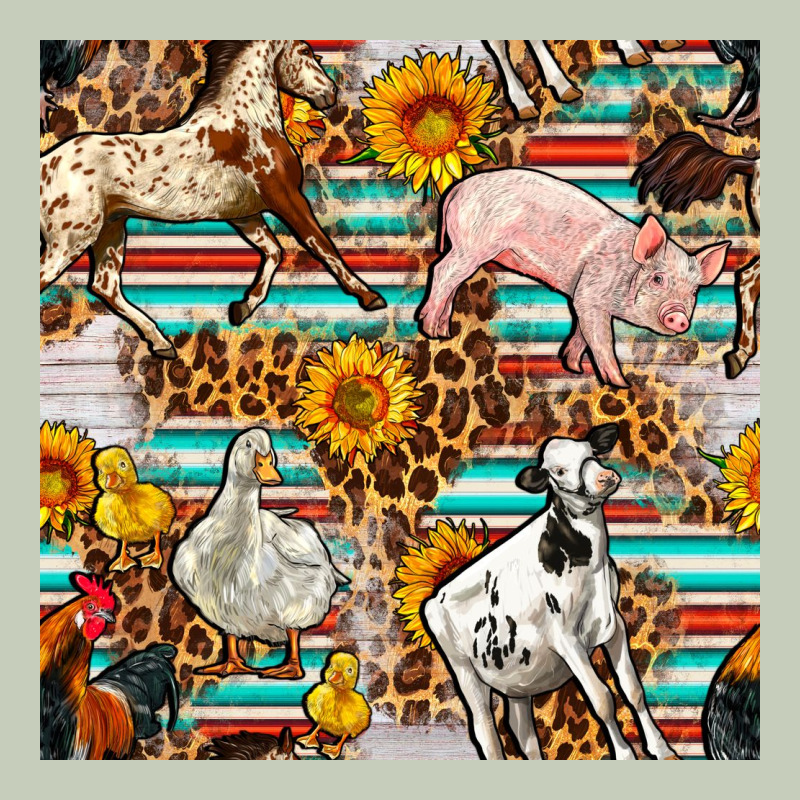 Western Leopard Farm Animals Seamless Pattern Long Sleeve Tee by FaDigitalArtStudio | Teevron