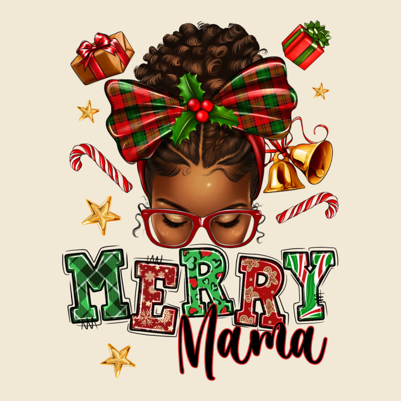 Merry Mama Afro Messy Bun Ladies Tee by texasbilliewilder | Teevron