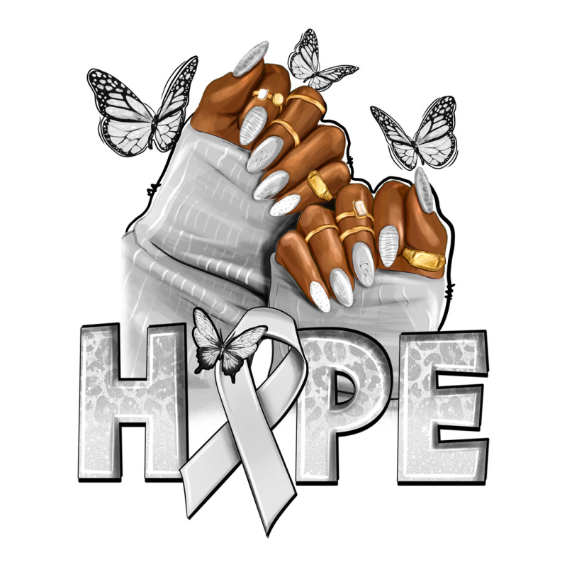 Hope White Ribbon Lung Cancer Nails Premium Tee by NancyCooperArtShop | Teevron