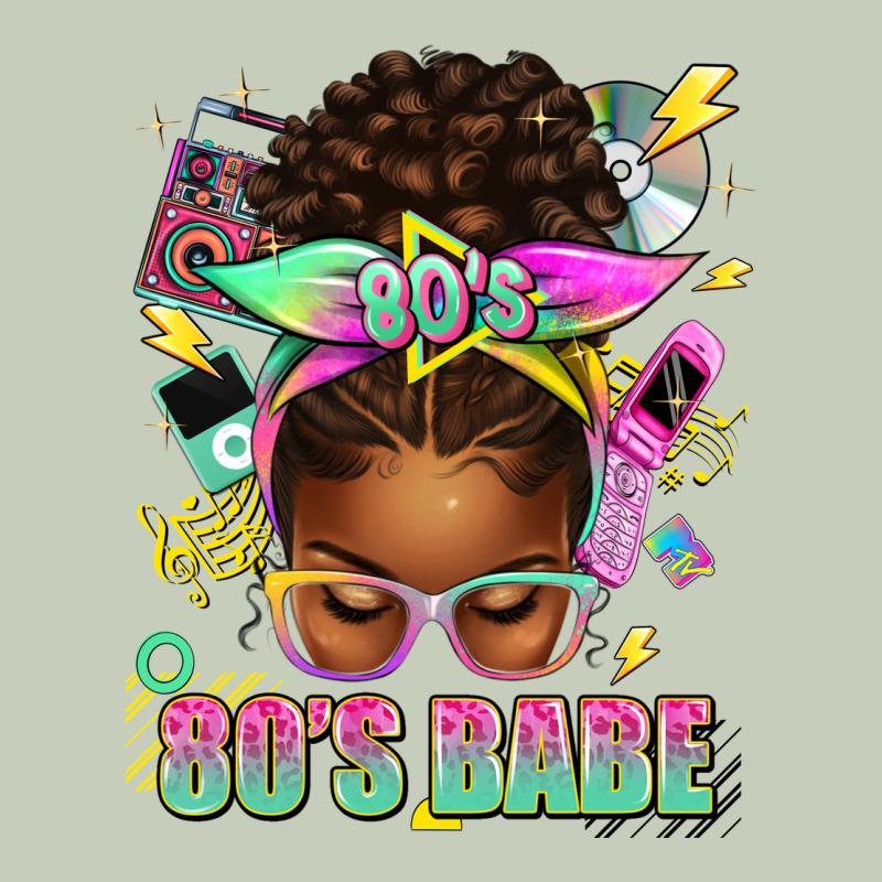 80's Babe Afro Messy Bun Ladies Tee by texasbilliewilder | Teevron