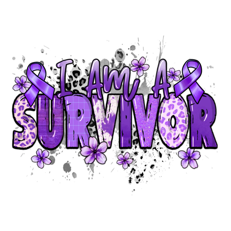 I Am A Survivor Purple Ribbon Premium Tee by NancyCooperArtShop | Teevron