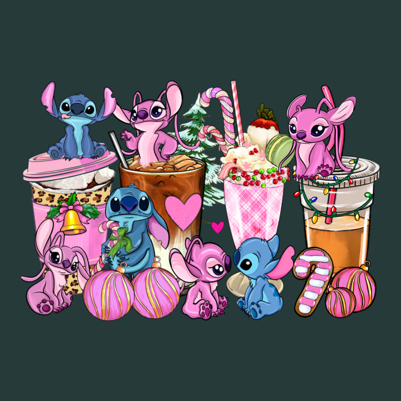 Stitch And Lilo Pink Christmas Coffee Cups Premium Sweatshirt by AdoDesignShop | Teevron