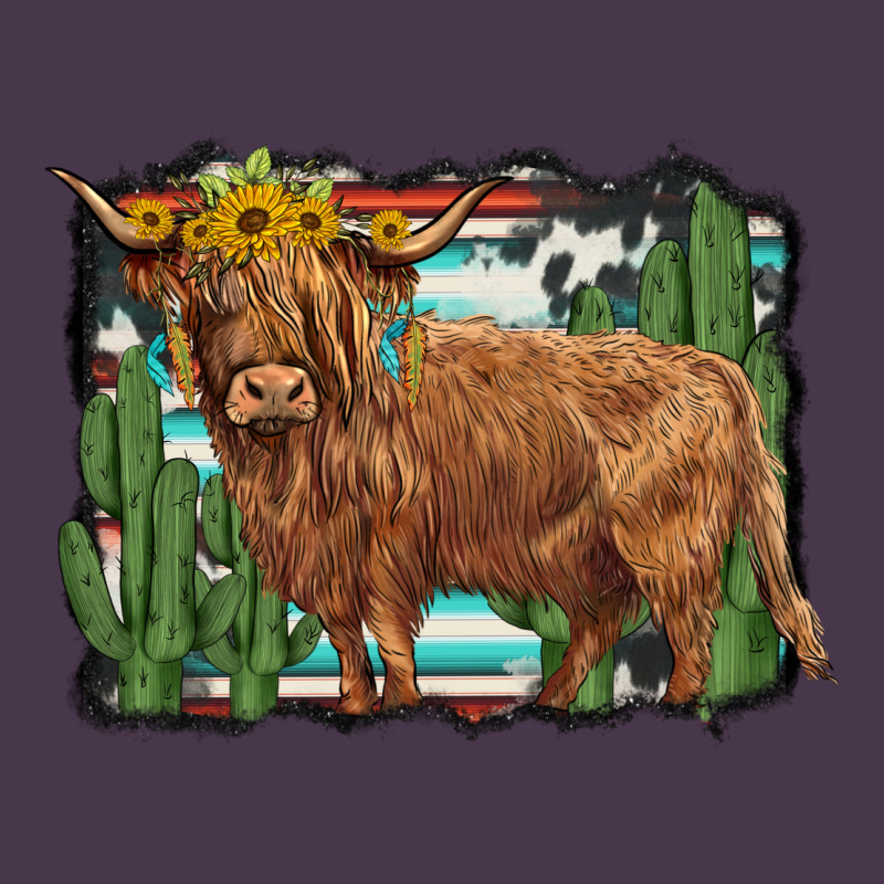 Western Cactus Highland Cow Heavyweight Hoodie by BarkalooDesign | Teevron