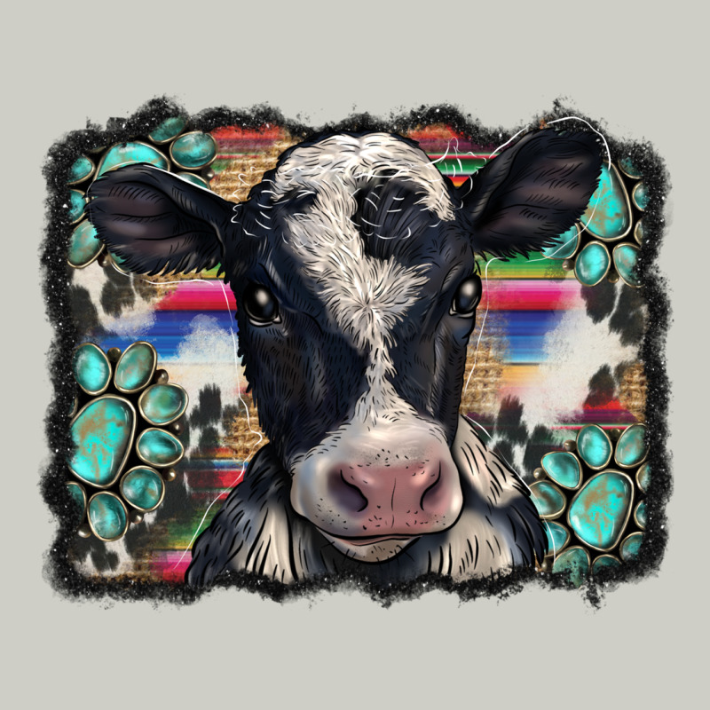 Western Background Turquoises Gemstones Black And White Baby Cow Heavyweight Hoodie by BarkalooDesign | Teevron
