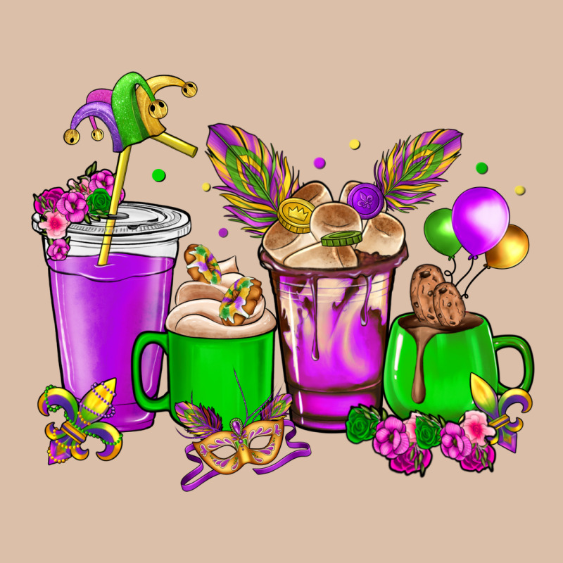 Mardi Gras Coffee Cups Urban Heavy Tee by HowdyJamesFarm | Teevron