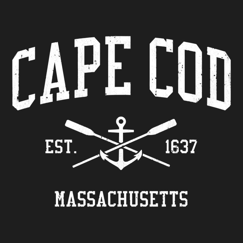 Cape Cod Ma Vintage Crossed Oars & Boat Anchor Sports Sweat Heavyweight Hoodie by longCreatives | Teevron