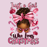 Just A Girl Who Loves Pink Christmas Afro Messy Bu Ladies Tee | Teevron