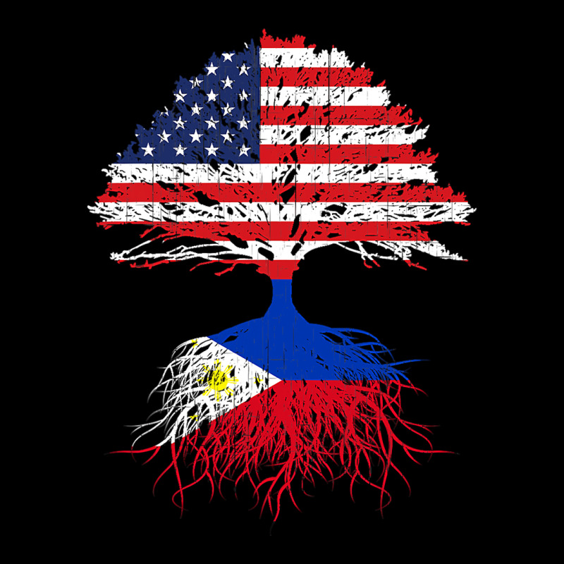 Filipino Roots American Grown Philippines Flag Gift Ladies Tee by longCreatives | Teevron