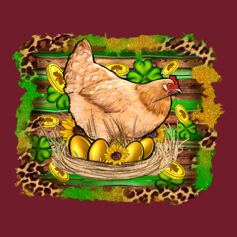 St Patricks Day Farm Chicken Gold Eggs Leopard Serape Glitter Zipper Hoodie by Artiststas | Teevron