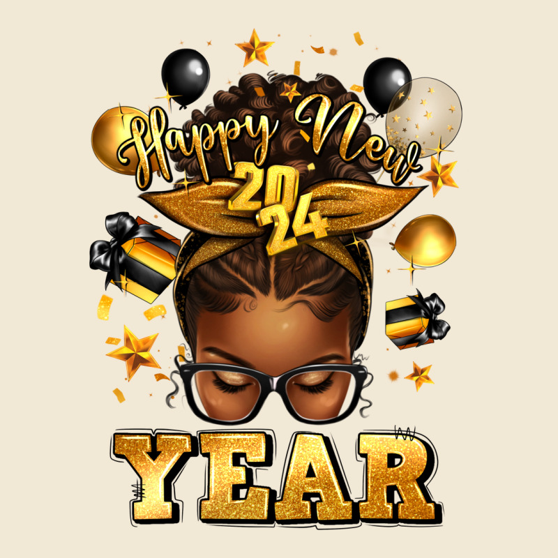 Happy New Year Afro Messy Bun Ladies Tee by texasbilliewilder | Teevron