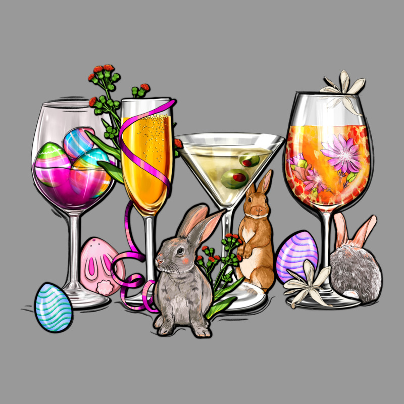 Easter Wine Glasses Vintage Hoodie by OliviaCreatesArt | Teevron