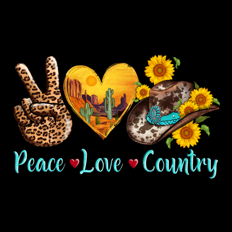 Peace Love Country Cowhide Cowboy Hat Urban Hoodie by AdoDesignShop | Teevron
