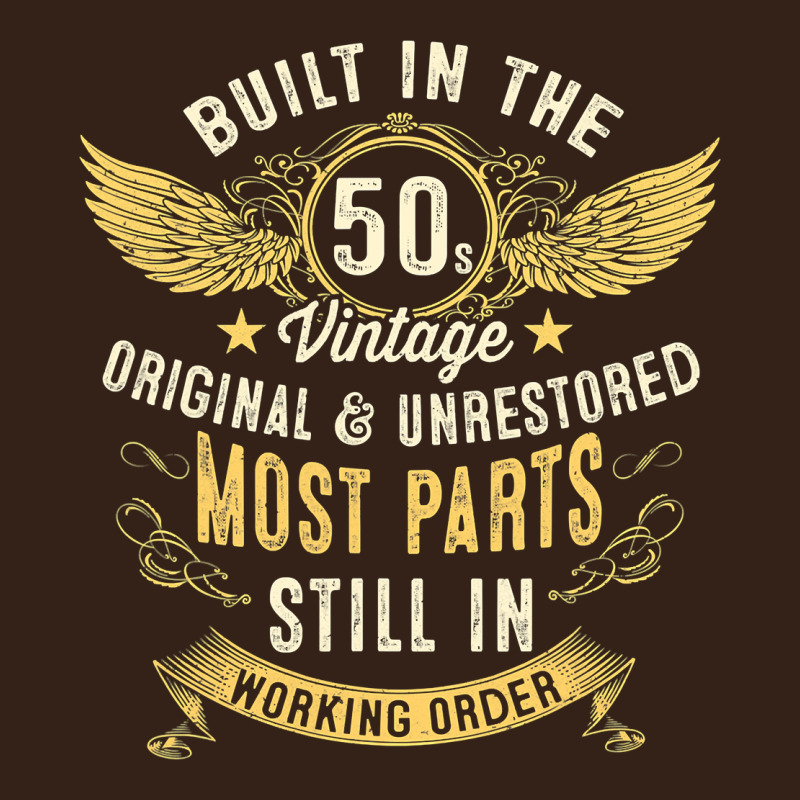 Mens Vintage 1950s Built In The 50s Fifties Funny 70th Birthday Heavy Core Tee by longCreatives | Teevron