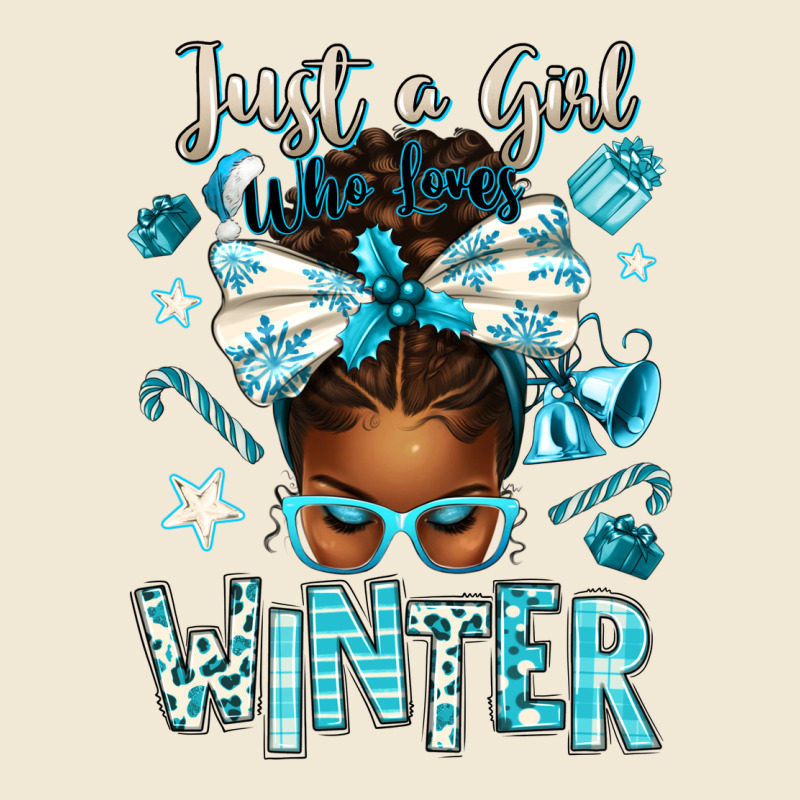 Just A Girl Who Loves Winter Afro Messy Bun Ladies Tee by texasbilliewilder | Teevron