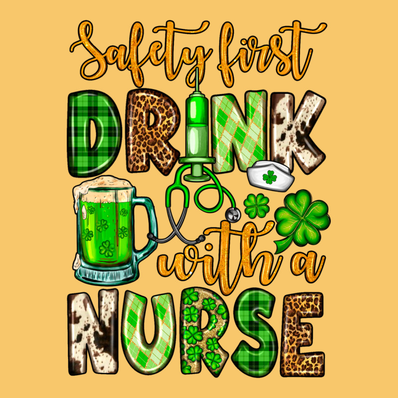St. Patrick's Safety First Drink With A Nurse Vintage Hoodie by OliviaCreatesArt | Teevron