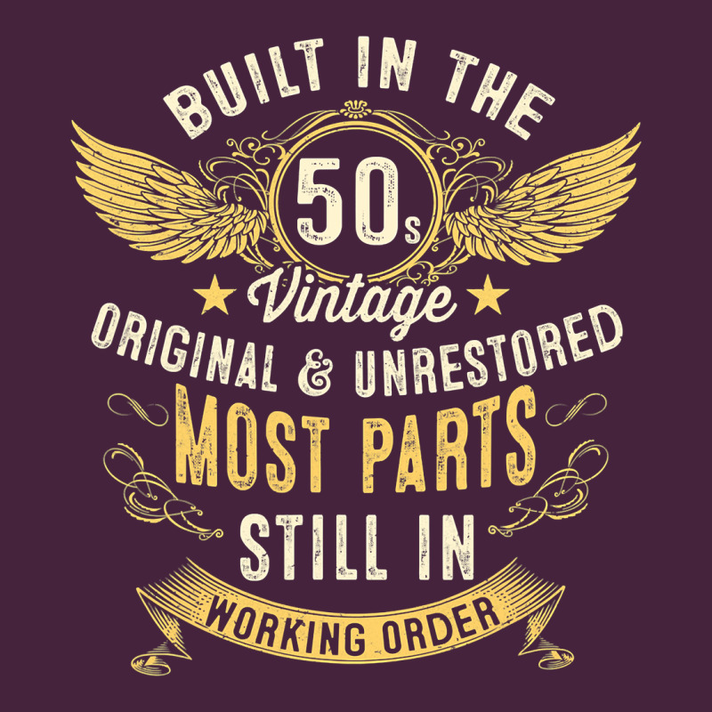 Mens Vintage 1950s Built In The 50s Fifties Funny 70th Birthday Long Sleeve Tee by longCreatives | Teevron