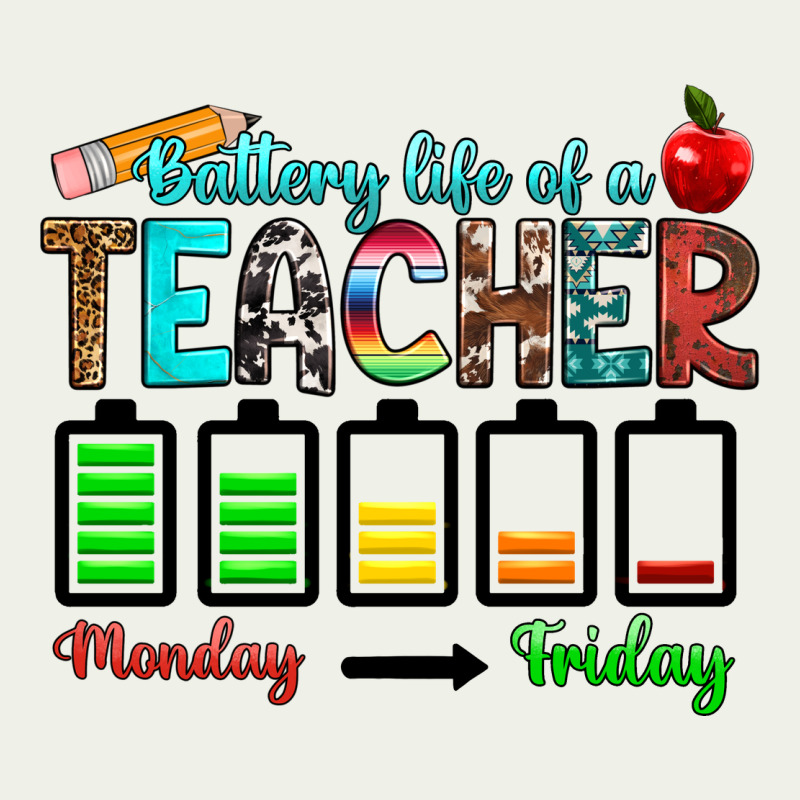 Battery Life Of A Teacher Monday Friday Urban Heavy Tee by RanaPortraitStore | Teevron