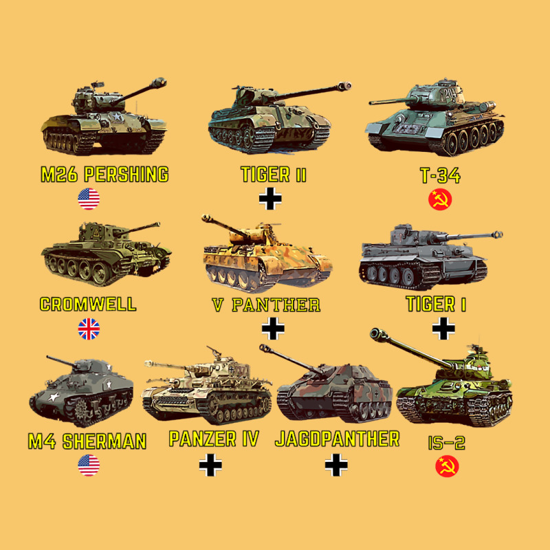 Top Ten Best Ww2 Tanks M4 Sherman Panzer Iv Tiger Ii T34 Vintage Hoodie by longCreatives | Teevron